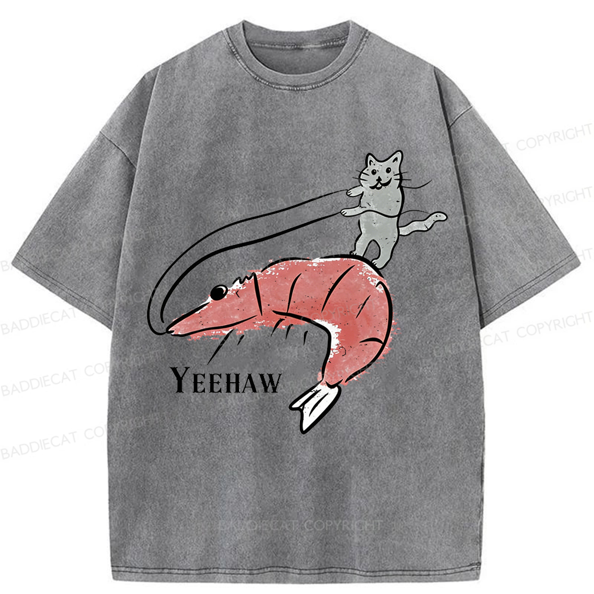 Baddiecat YEEHAW Cat Washed T-shirt