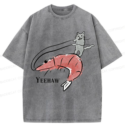 Baddiecat YEEHAW Cat Washed T-shirt