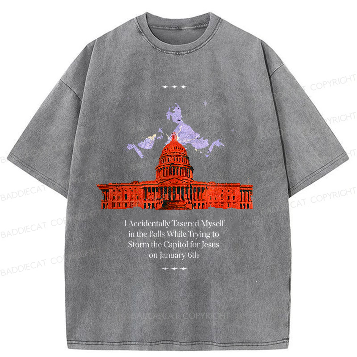 Baddiecat Love Jesus Washed T-shirt