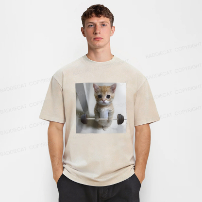 Baddiecat Cat Fun Fitness Washed T-shirt
