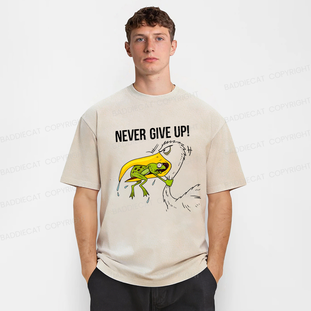 Baddiecat Never Give Up Washed T-shirt