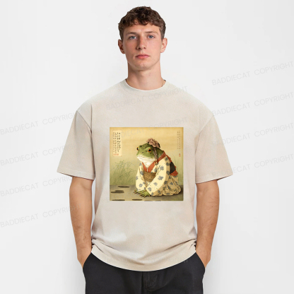 Baddiecat Japanese Frog Washed T-shirt
