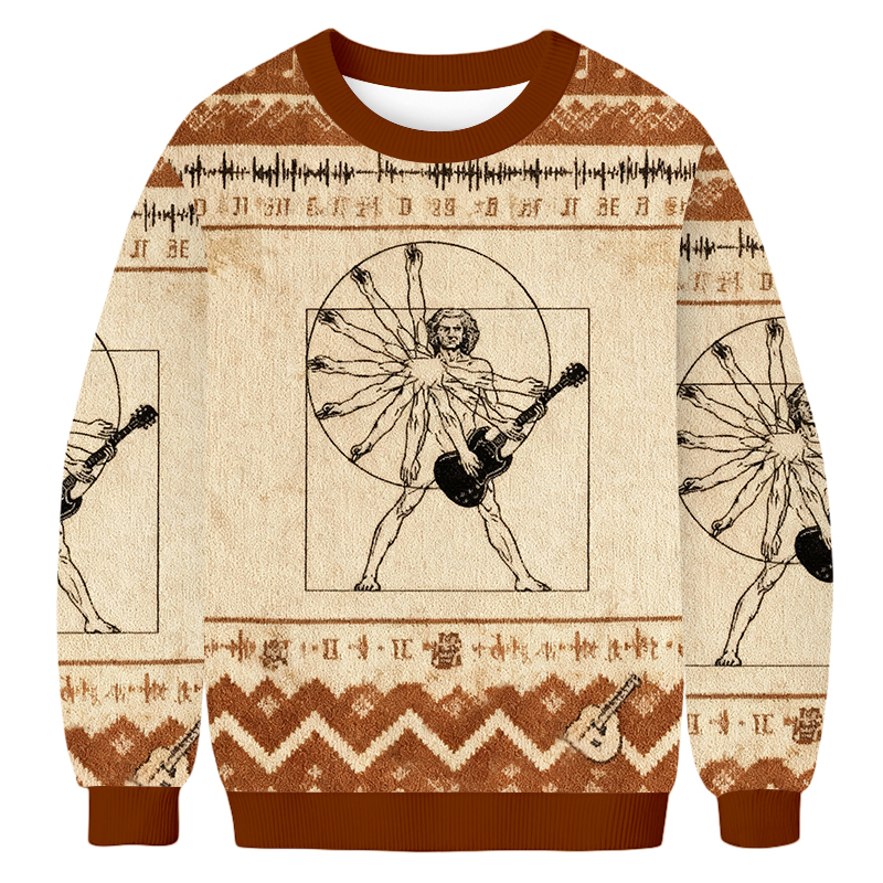Baddiecat Vitruvian Man Rock Ugly Sweatshirt