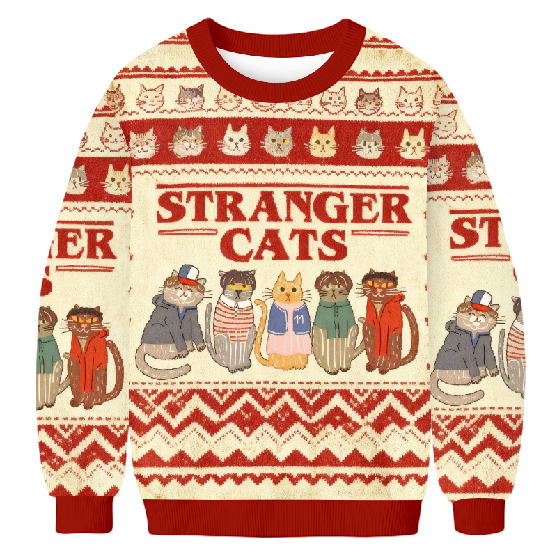 Baddiecat Stranger Cats Ugly Sweatshirt