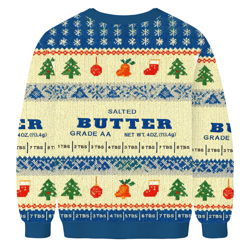 Baddiecat Salted Butter Funny Baker Christmas Ugly Sweatshirt