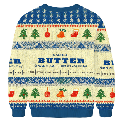 Baddiecat Salted Butter Funny Baker Christmas Ugly Sweatshirt