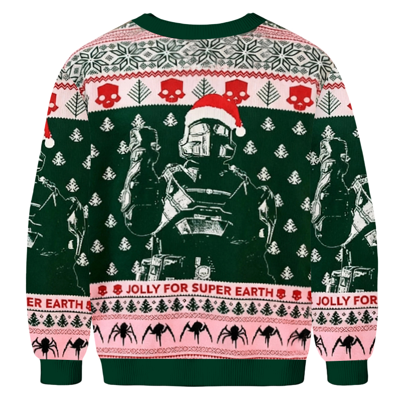 Baddiecat Helldivers 2 Jolly For Super Earth Christmas Ugly Sweatshirt