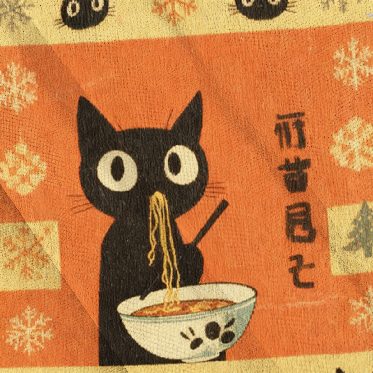 Baddiecat Hungry Black Cat Ramen Christmas Ugly Sweatshirt