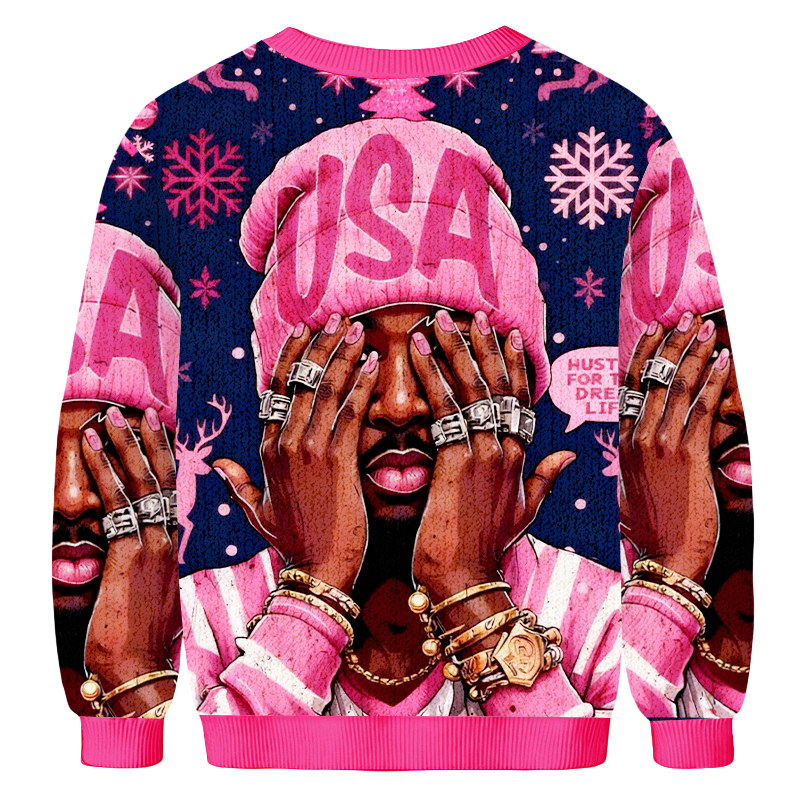 Baddiecat USA Man Christmas Ugly Sweatshirt