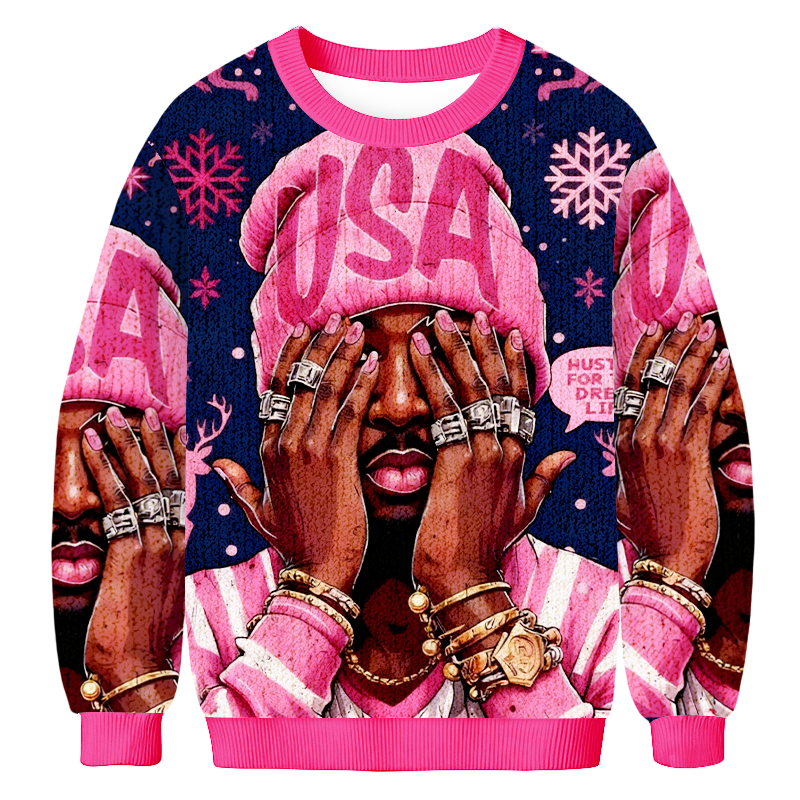 Baddiecat USA Man Christmas Ugly Sweatshirt