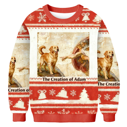 Baddiecat The Creation Of Adam Christmas Ugly Sweatshirt