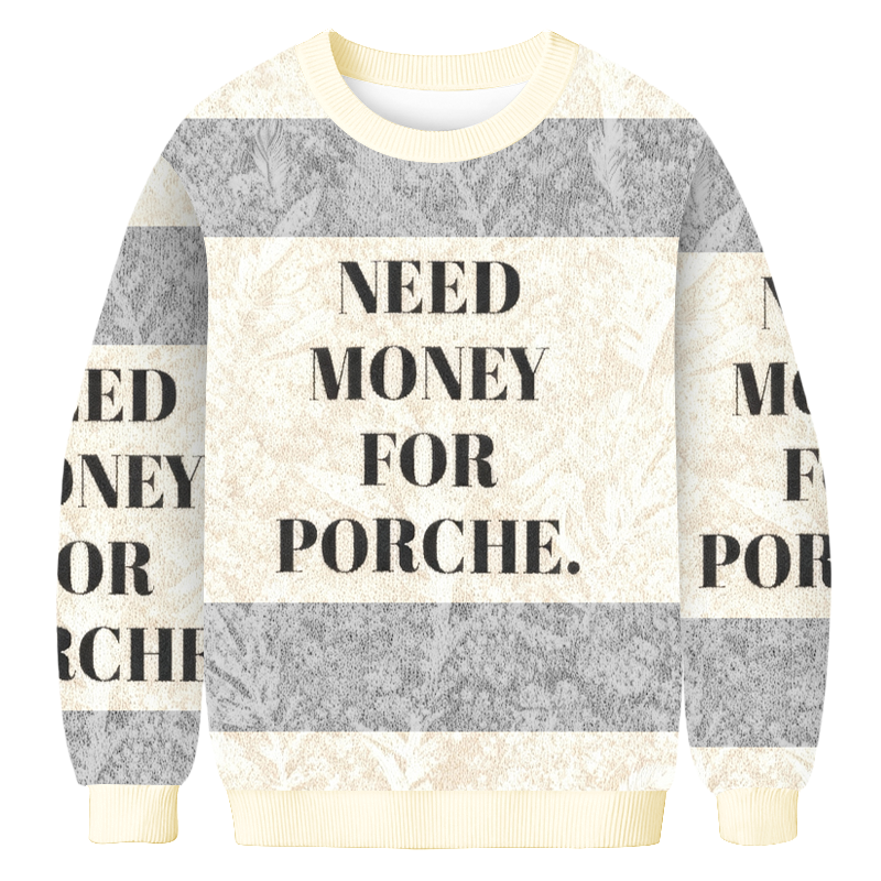 Baddiecat Need Money For Porche Christmas Ugly Sweatshirt