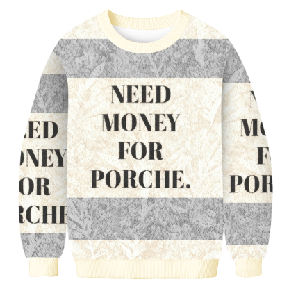 Baddiecat Need Money For Porche Christmas Ugly Sweatshirt