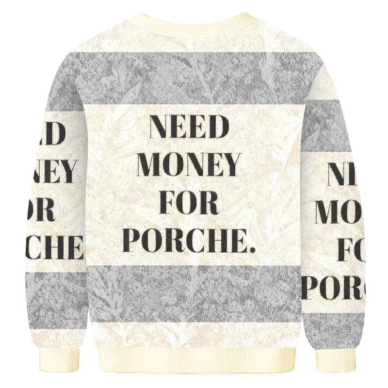 Baddiecat Need Money For Porche Christmas Ugly Sweatshirt