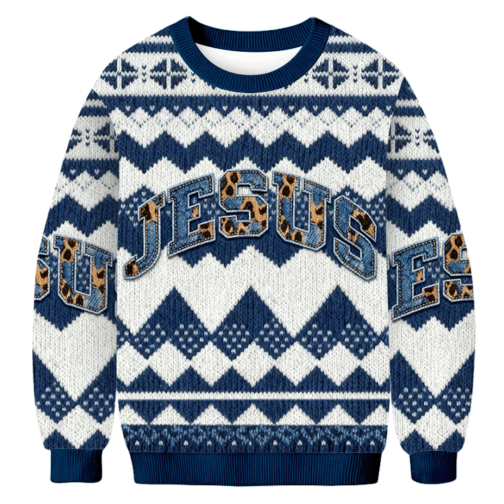 Baddiecat Jesus Christmas Ugly Sweatshirt