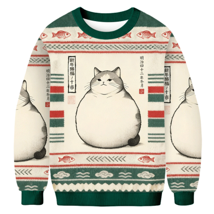 Baddiecat Japanese Tokyo Cat Ugly Sweatshirt