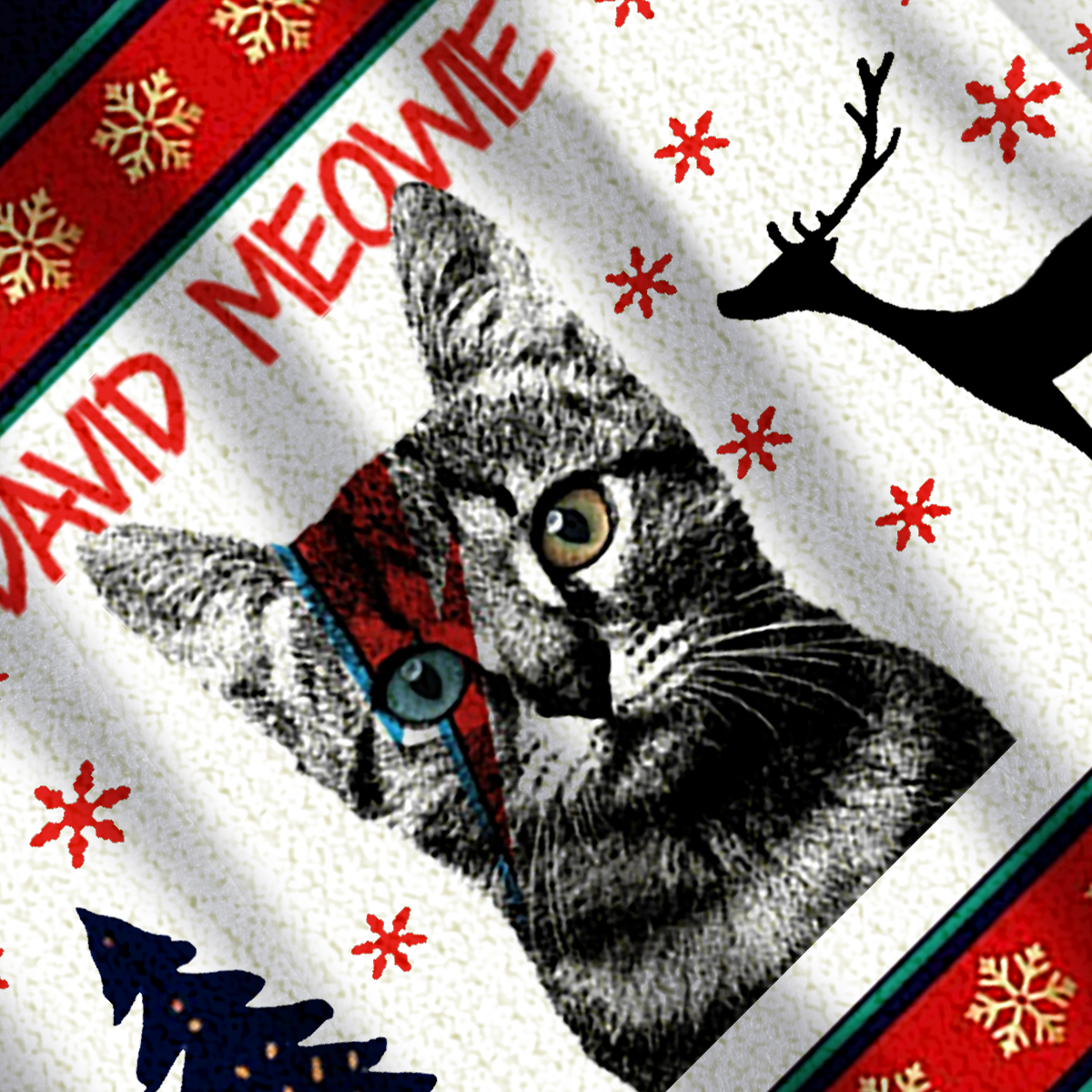 Baddiecat David Meowe Christmas Ugly Sweatshirt