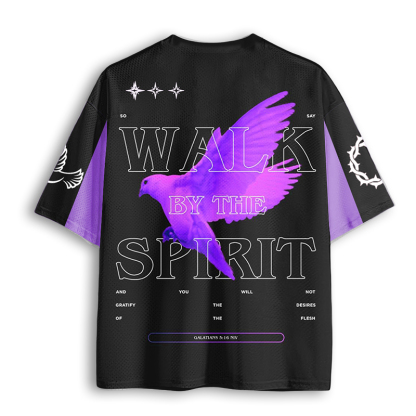 Baddiecat Walk By The Spirit Christian Faith Mesh Jersey