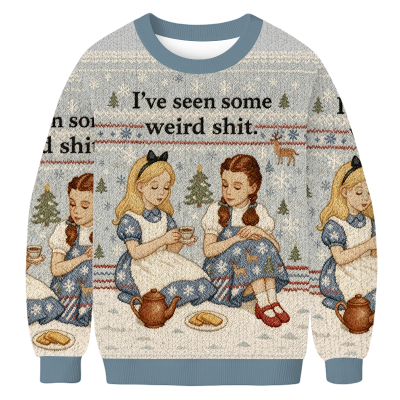 Baddiecat Weird Stuff Girls Christmas Ugly Sweatshirt