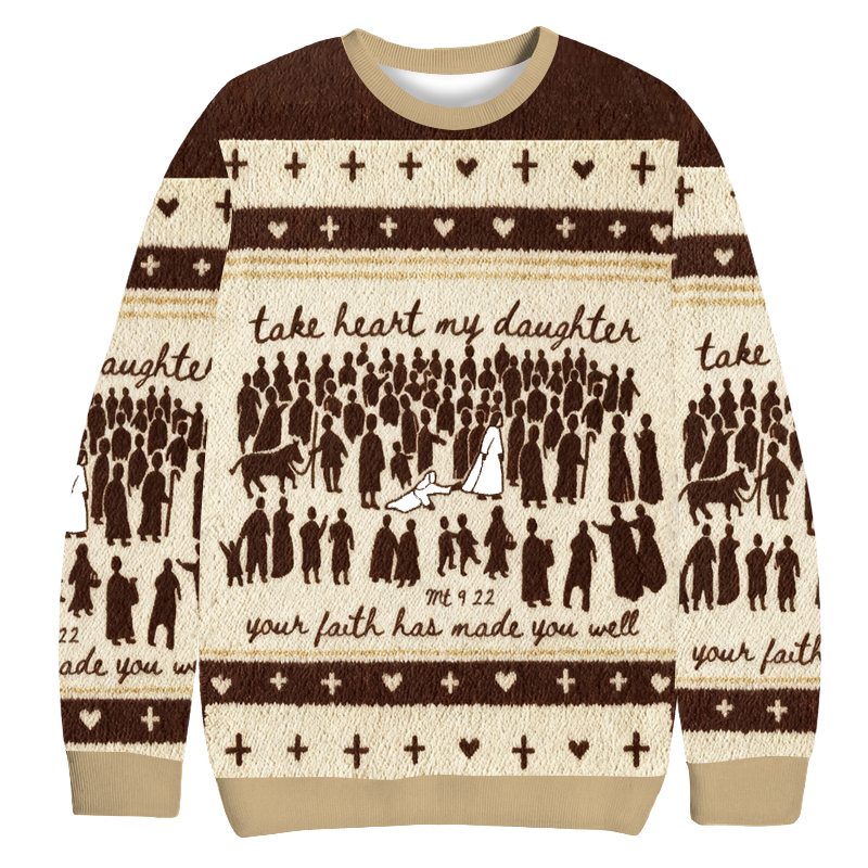 Baddiecat Christian Scripture Verse Christmas Ugly Sweatshirt