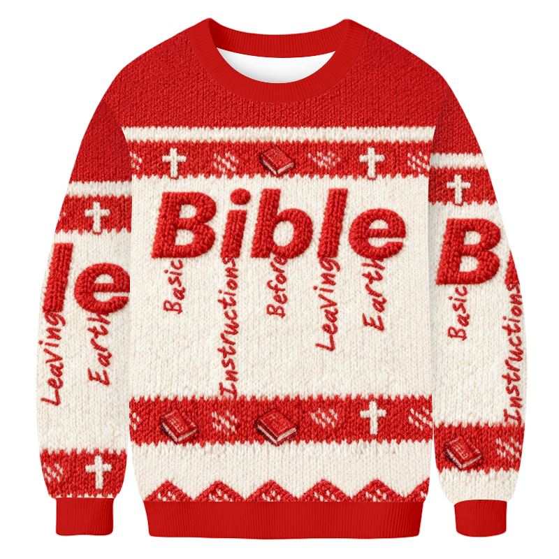 Baddiecat Bible Christian Christmas Ugly Sweatshirt