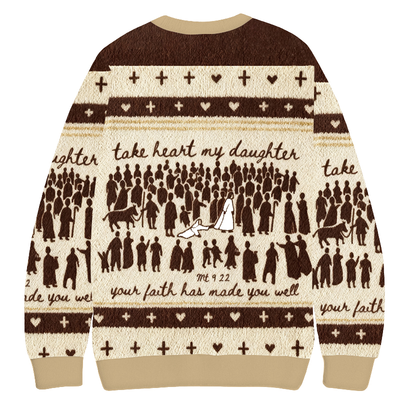 Baddiecat Christian Scripture Verse Christmas Ugly Sweatshirt