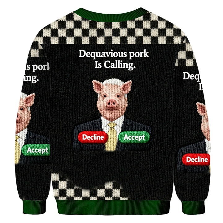 Baddiecat Dequavious Pork Is Calling Christmas Ugly Sweatshirt