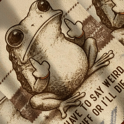 Baddiecat I Have To Say Weird Stuff Or I'll Die Frog Christmas Ugly Sweatshirt