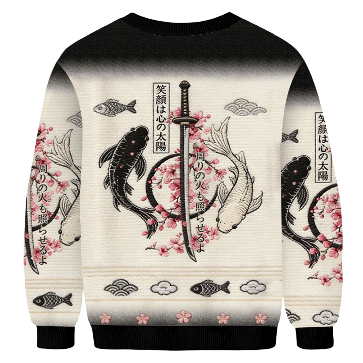 Baddiecat Japanese-style Tokyo Yin-Yang Koi Fish Ugly Sweatshirt