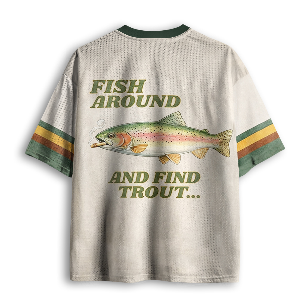 Baddiecat Fish Around And Find Trout Meme Mesh Jersey