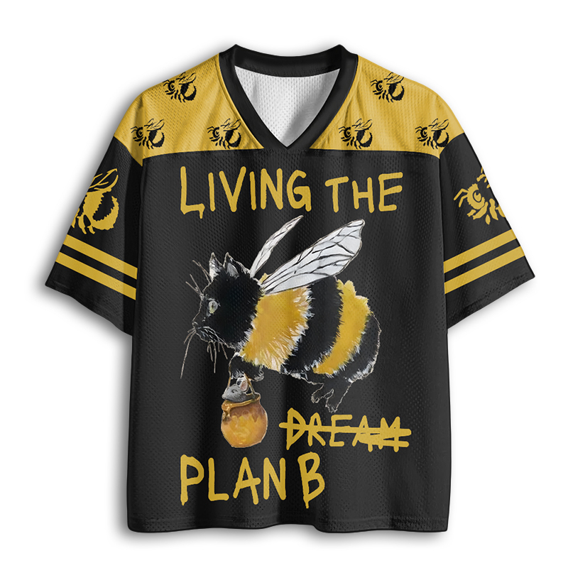 Baddiecat Funny Bee Cat Mesh Jersey