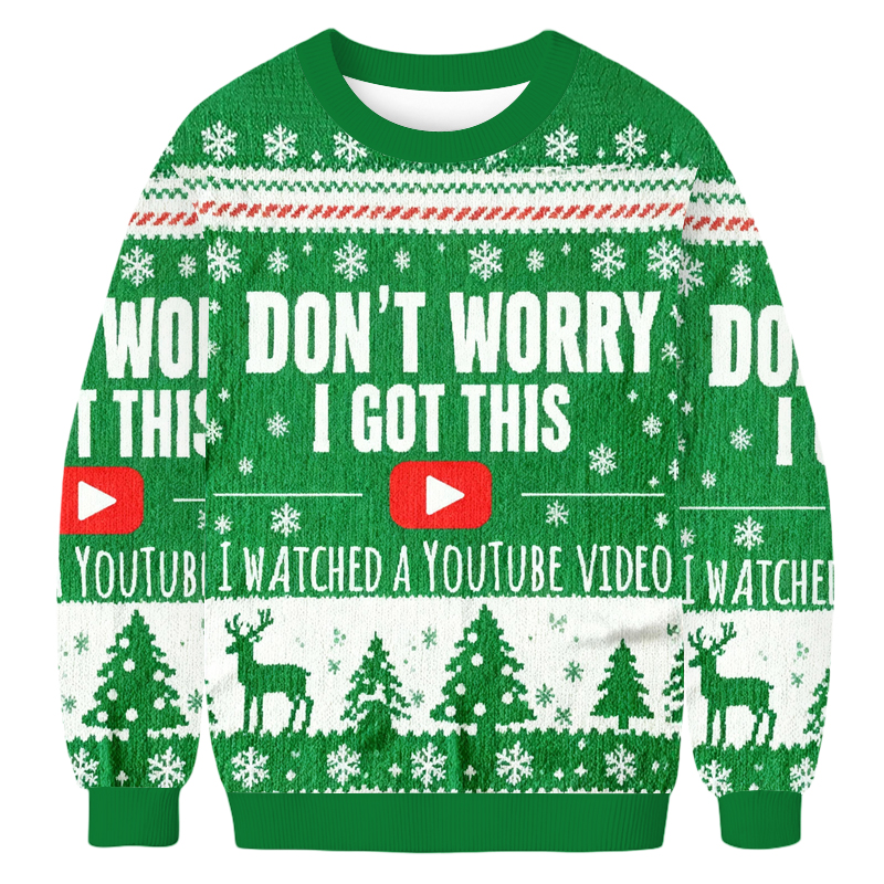 Baddiecat Don't Worry I Got This I Watched A YouTube Video Christmas Ugly Sweatshirt