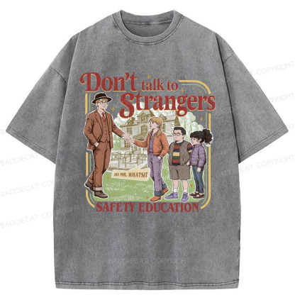 Baddiecat Don't Talk To Strangers Washed T-shirt