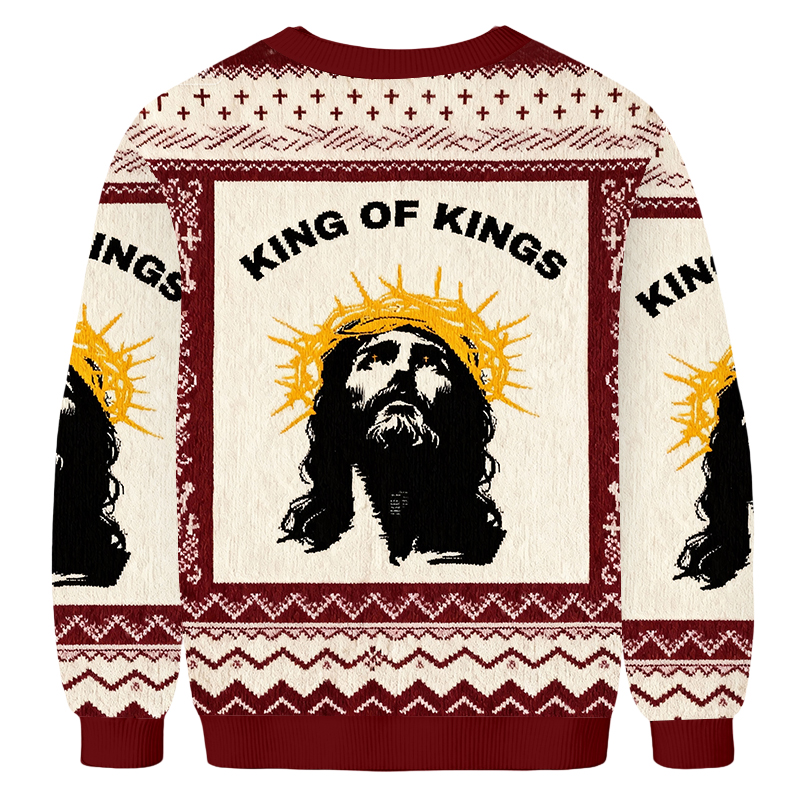 Baddiecat Jesus Is King Of Kings Ugly Sweatshirt