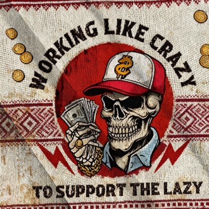 Baddiecat Working Like Crazy To Support The Lazy Christmas Ugly Sweatshirt