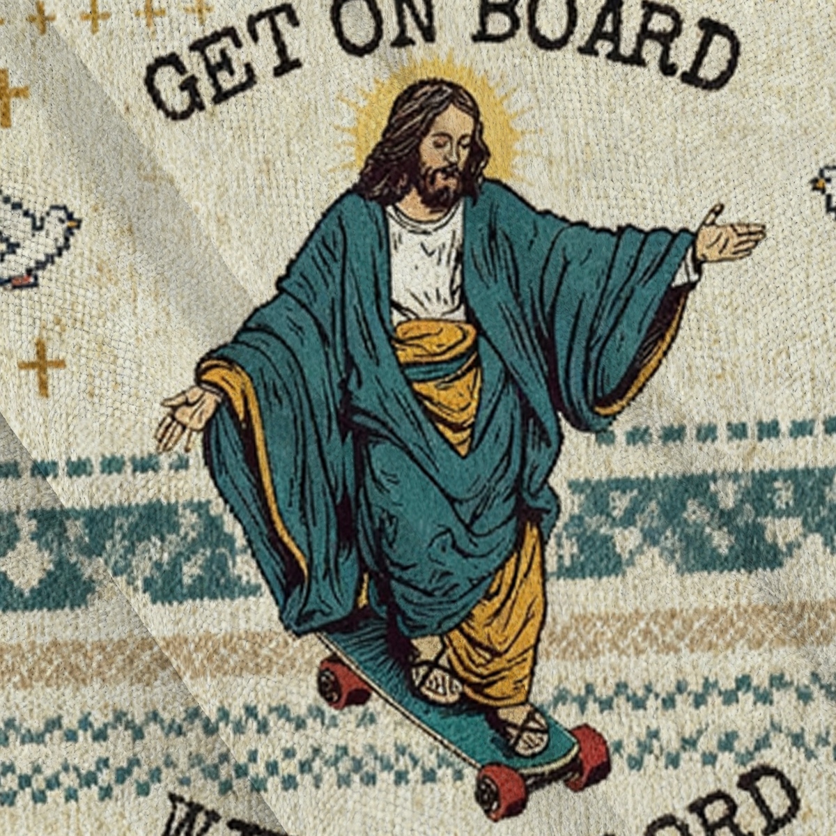Baddiecat Jesus Get On Board With The Lord Ugly Sweatshirt