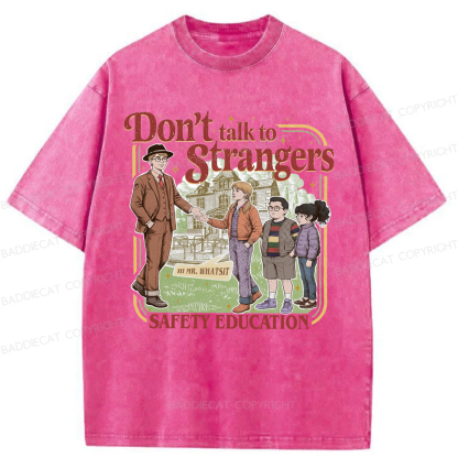 Baddiecat Don't Talk To Strangers Washed T-shirt
