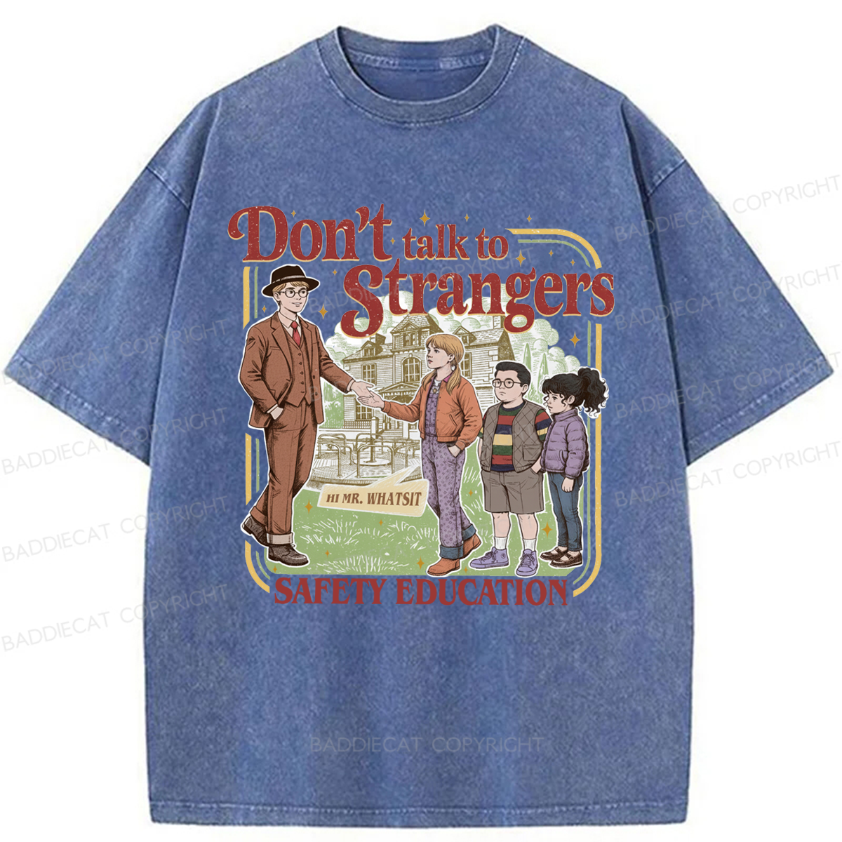 Baddiecat Don't Talk To Strangers Washed T-shirt
