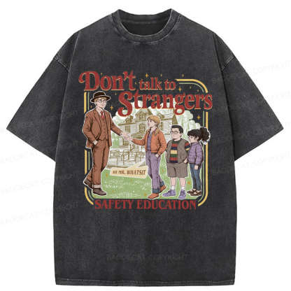 Baddiecat Don't Talk To Strangers Washed T-shirt