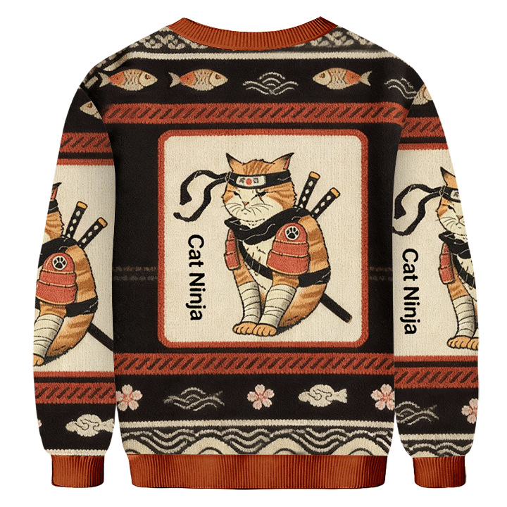 Baddiecat Japanese Tokyo Cat Ninja Ugly Sweatshirt