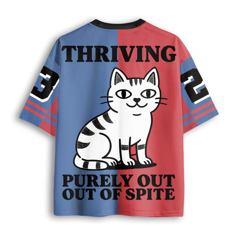 Baddiecat Cat Thriving Purely Out Of Spite Mesh Jersey