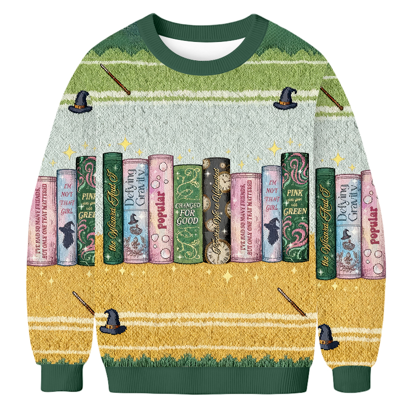 Baddiecat Wicked Changed For Good Book Christmas Ugly Sweatshirt