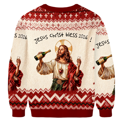 Baddiecat Jesus Christ Bless 2026 Ugly Sweatshirt