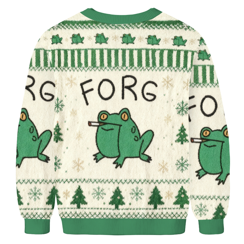 Baddiecat FORG Smoking Meme Christmas Ugly Sweatshirt