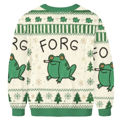 Baddiecat FORG Smoking Meme Christmas Ugly Sweatshirt