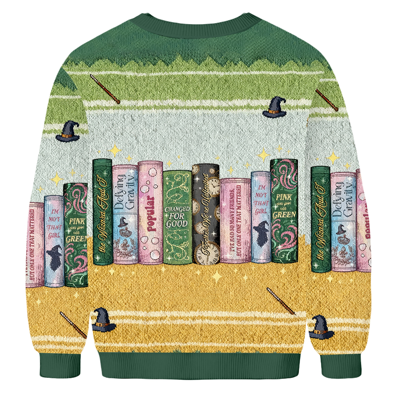 Baddiecat Wicked Changed For Good Book Christmas Ugly Sweatshirt