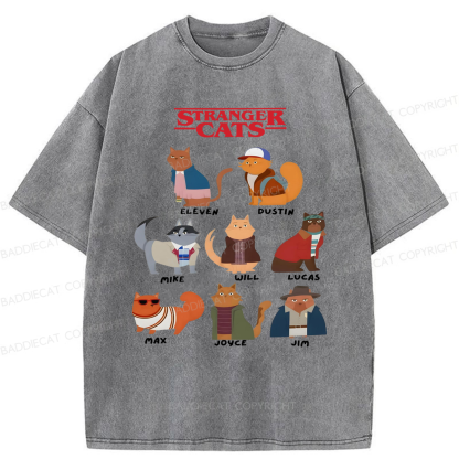 Baddiecat Stranger Cat Washed T-shirt