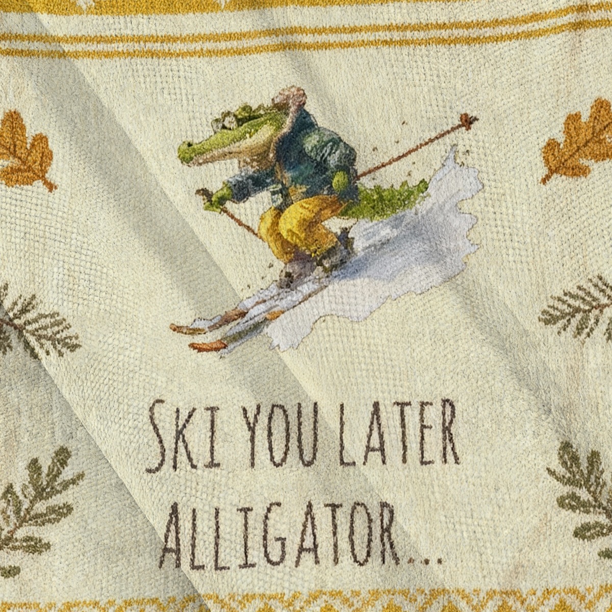 Baddiecat Skiing Alligator 'Ski you later Alligator' Ugly Sweatshirt