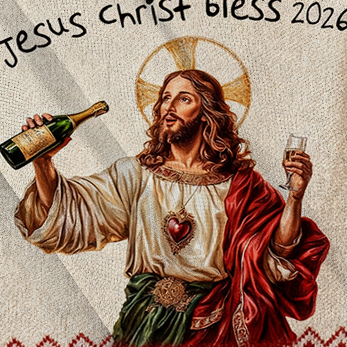 Baddiecat Jesus Christ Bless 2026 Ugly Sweatshirt