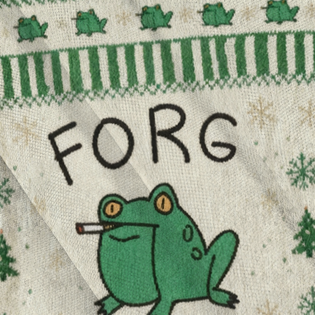 Baddiecat FORG Smoking Meme Christmas Ugly Sweatshirt